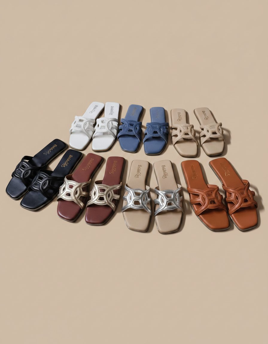 StrideLux White Women’s Flat Slide Sandals - Image 8