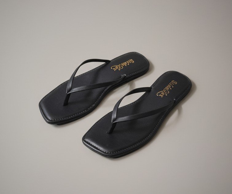 Liora Minimal Thong Flats – Classic Black