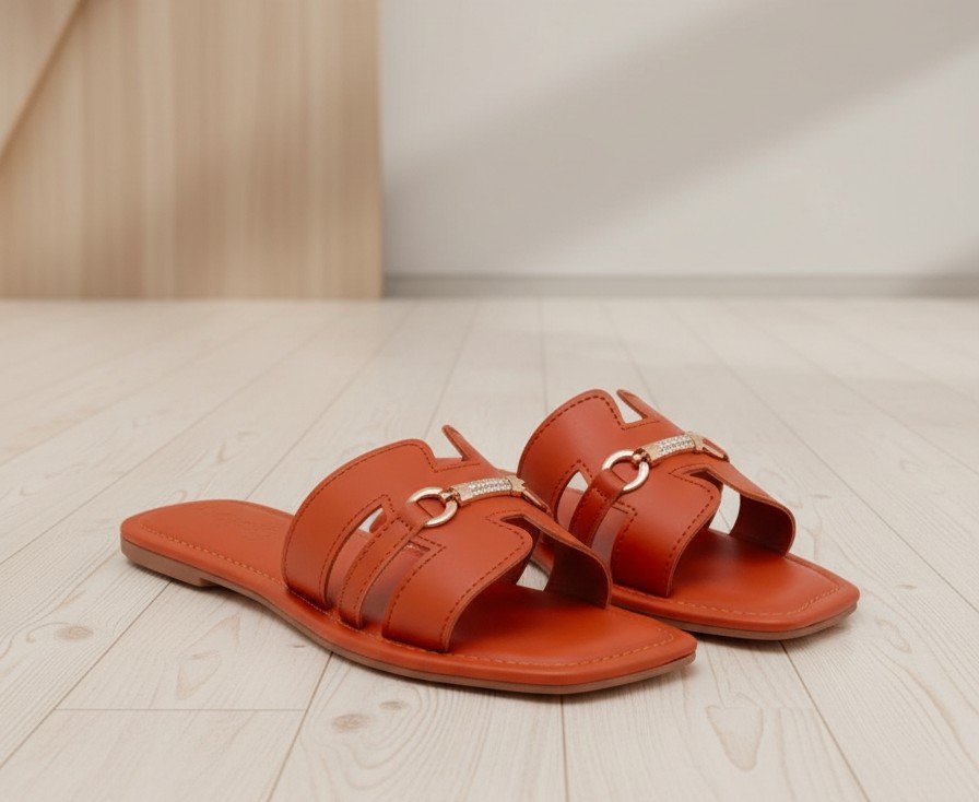 elina H-Cut Flat Slides – Tan Brown - Image 7