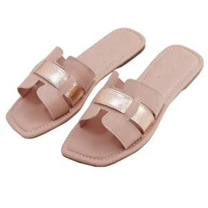 Nova H-Cut Flat Slides – Blush Pink