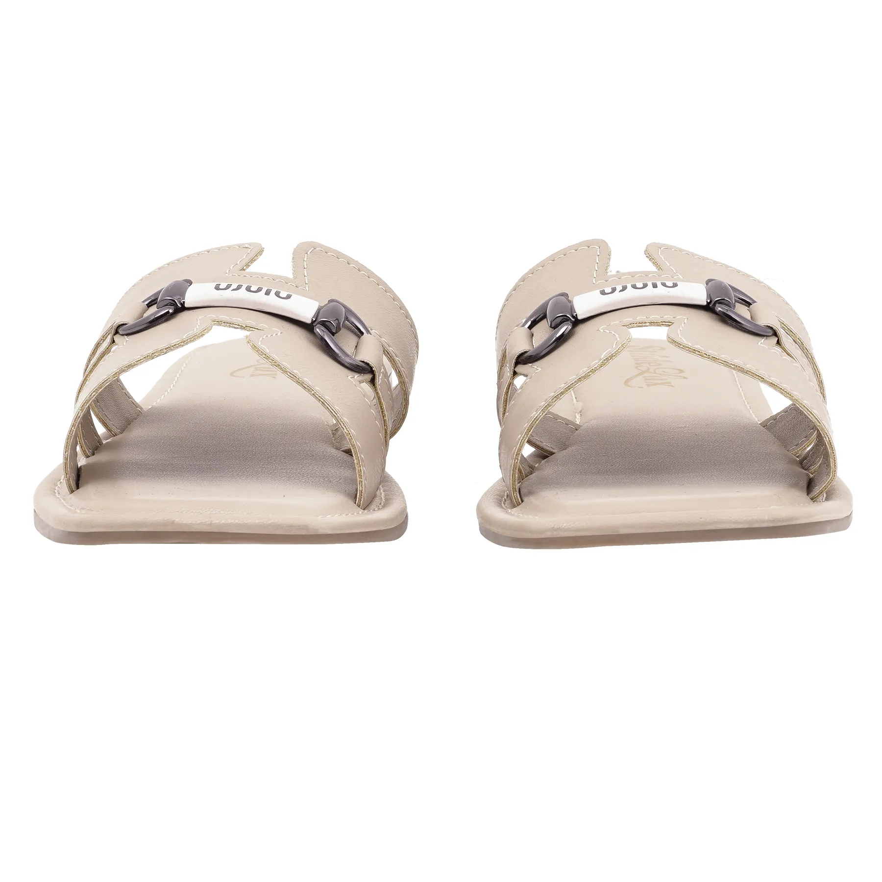 Elina H-Cut Flat Slides – Soft Beige - Image 3