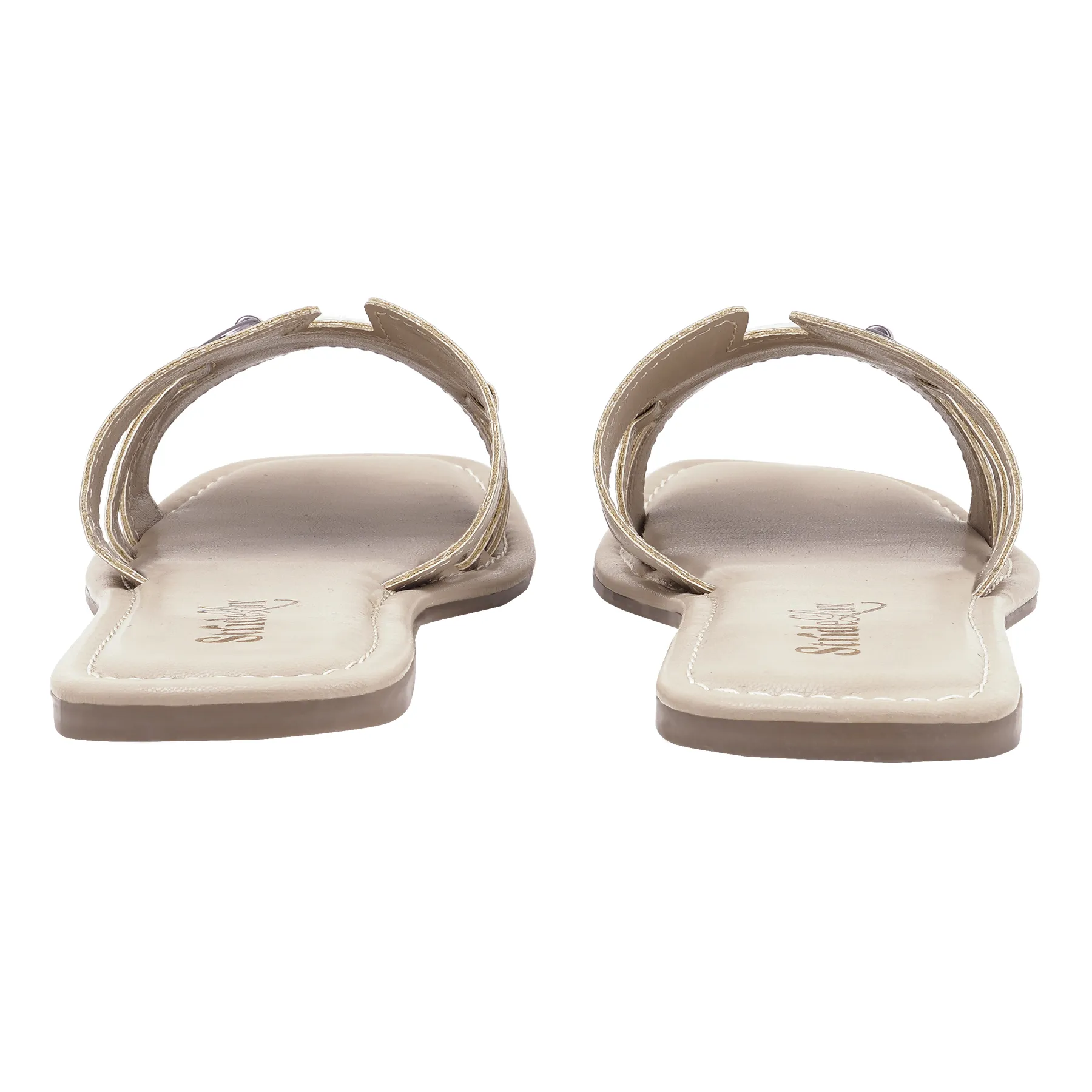Elina H-Cut Flat Slides – Soft Beige - Image 4