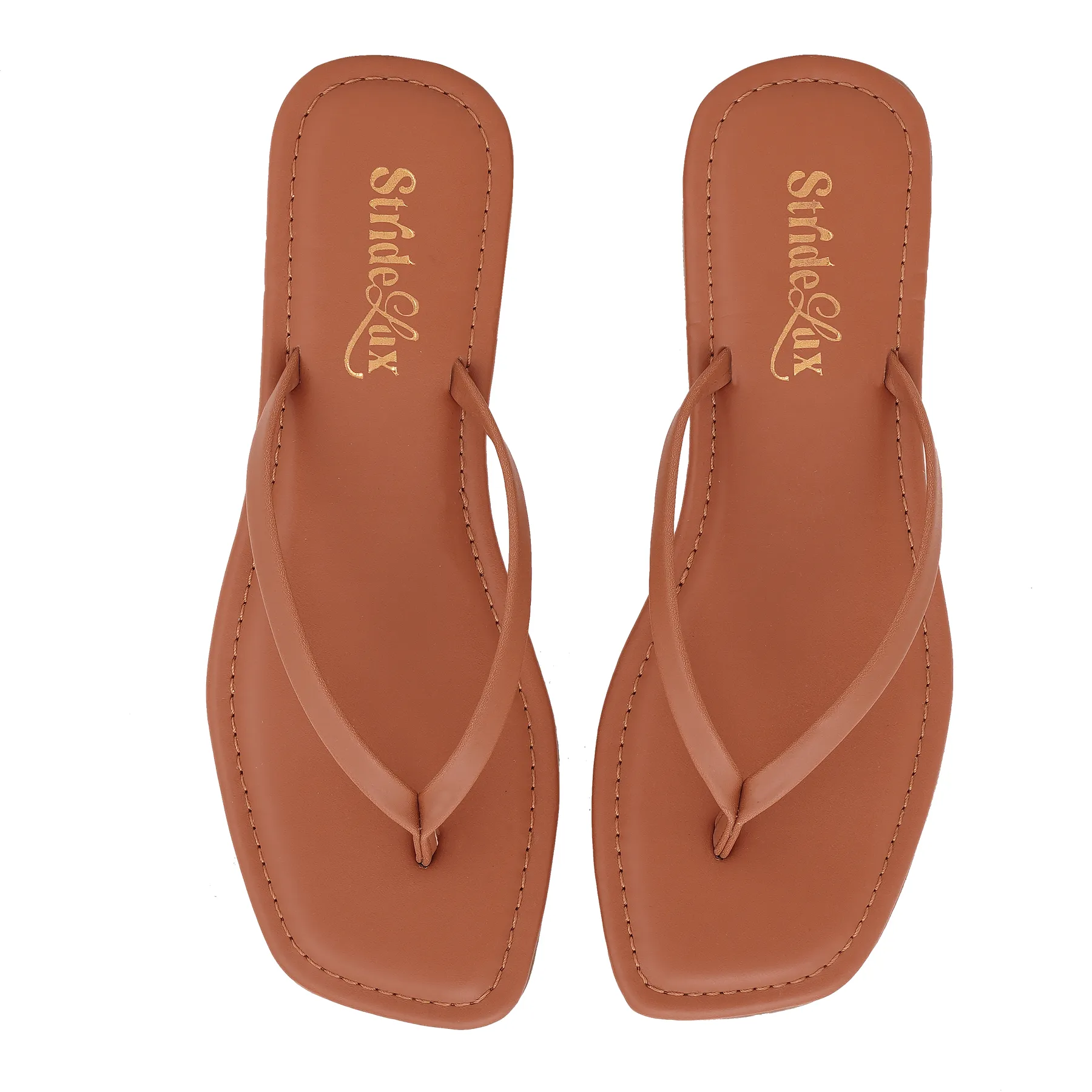 Liora Minimal Thong Flats – Caramel Tan