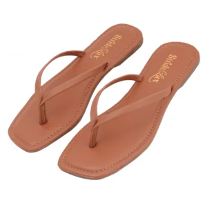 Liora Minimal Thong Flats – Caramel Tan