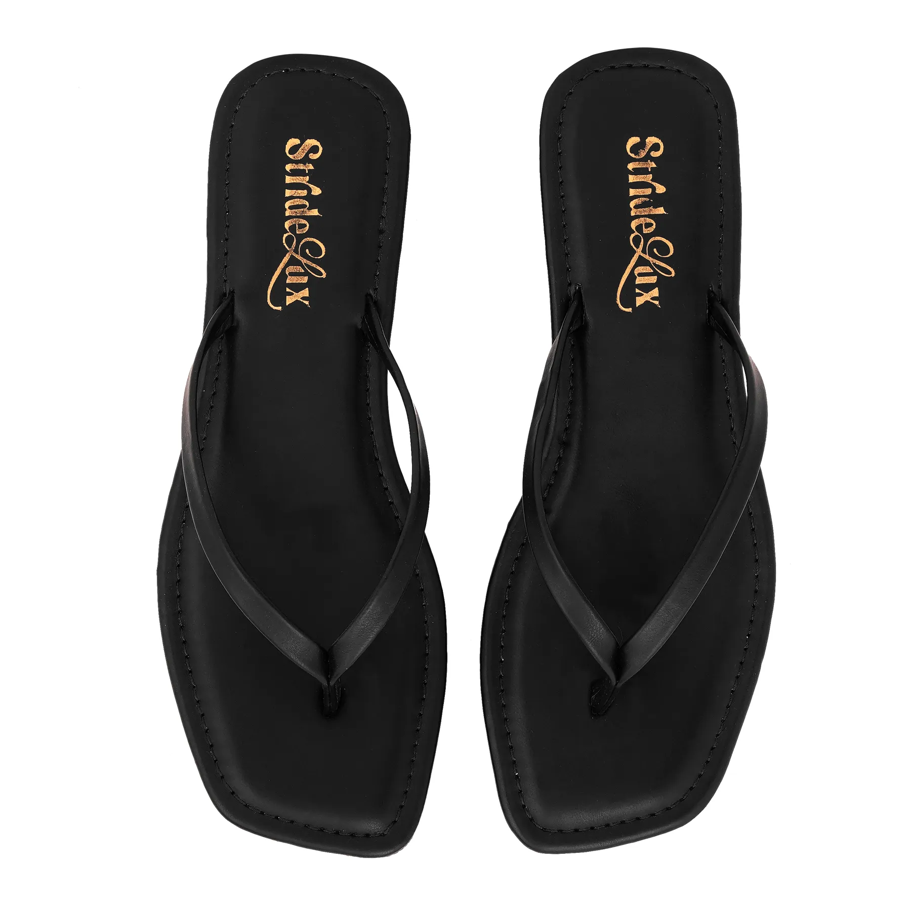 Liora Minimal Thong Flats – Classic Black