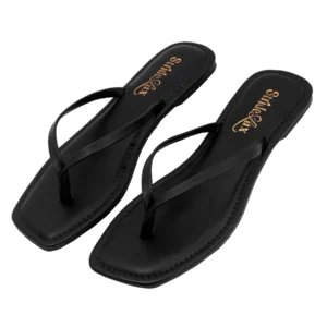 Liora Minimal Thong Flats – Classic Black