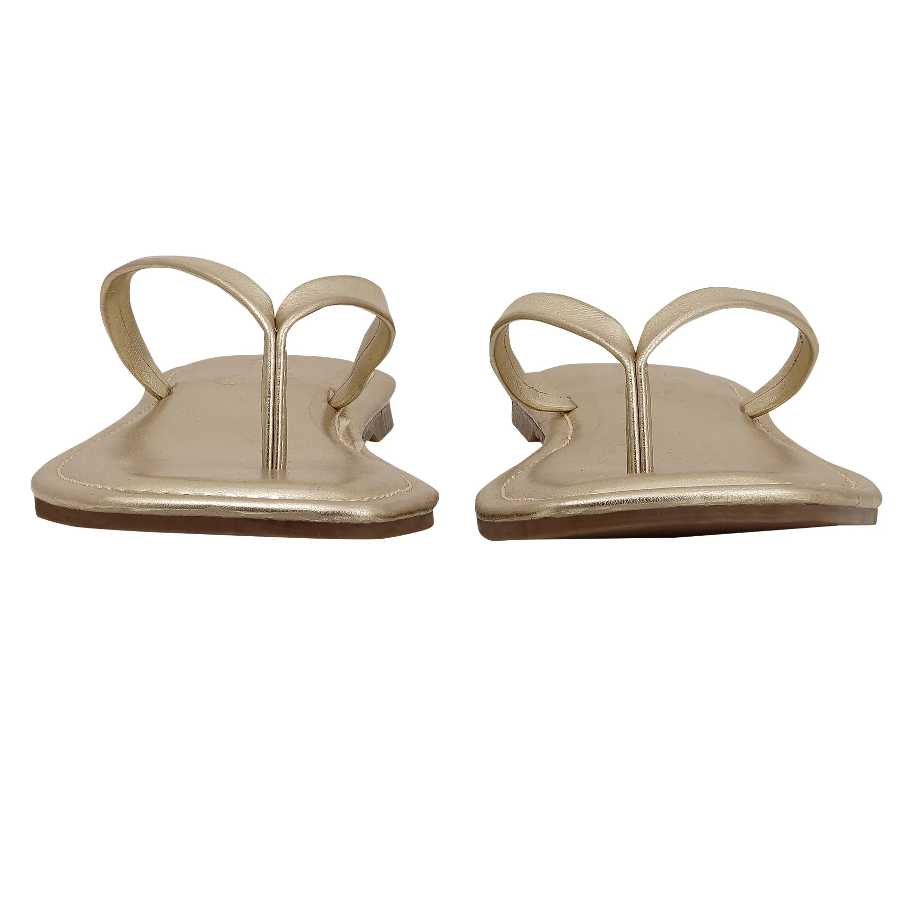 Liora Metallic Thong Flats – Champagne Gold - Image 3