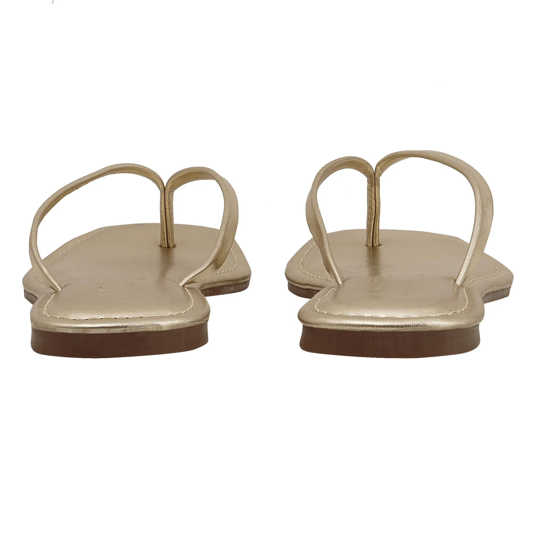 Liora Metallic Thong Flats – Champagne Gold - Image 4