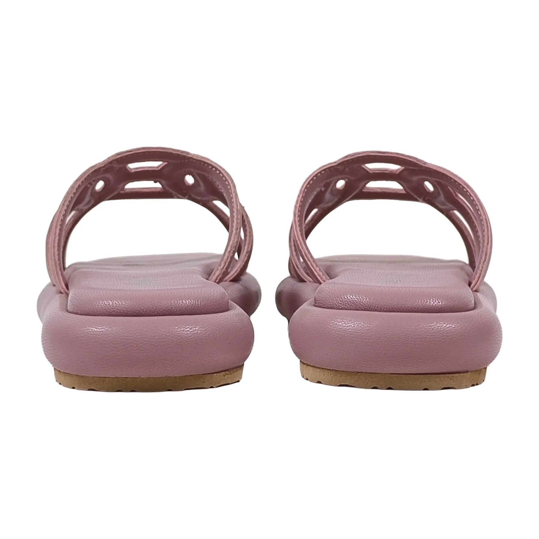 StrideLux Dusty Pink Premium Cutwork Flat Slides - Image 4