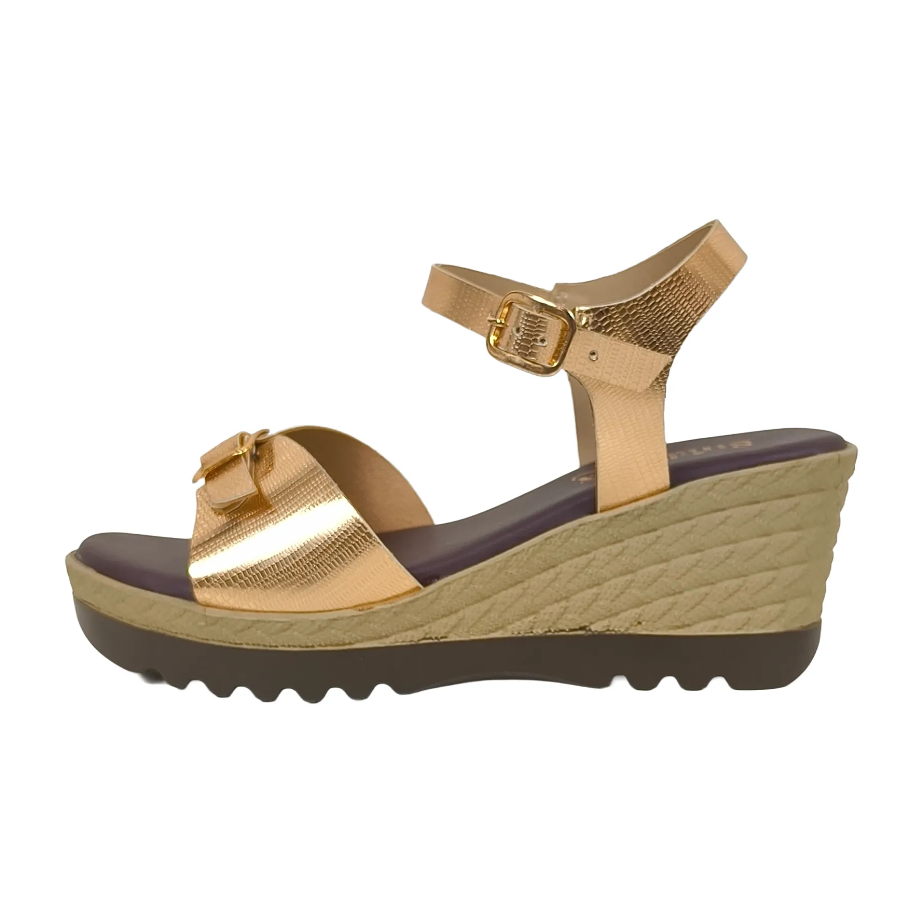 StrideLux AURELA Women’s Gold Wedge Heel Sandals - Image 5