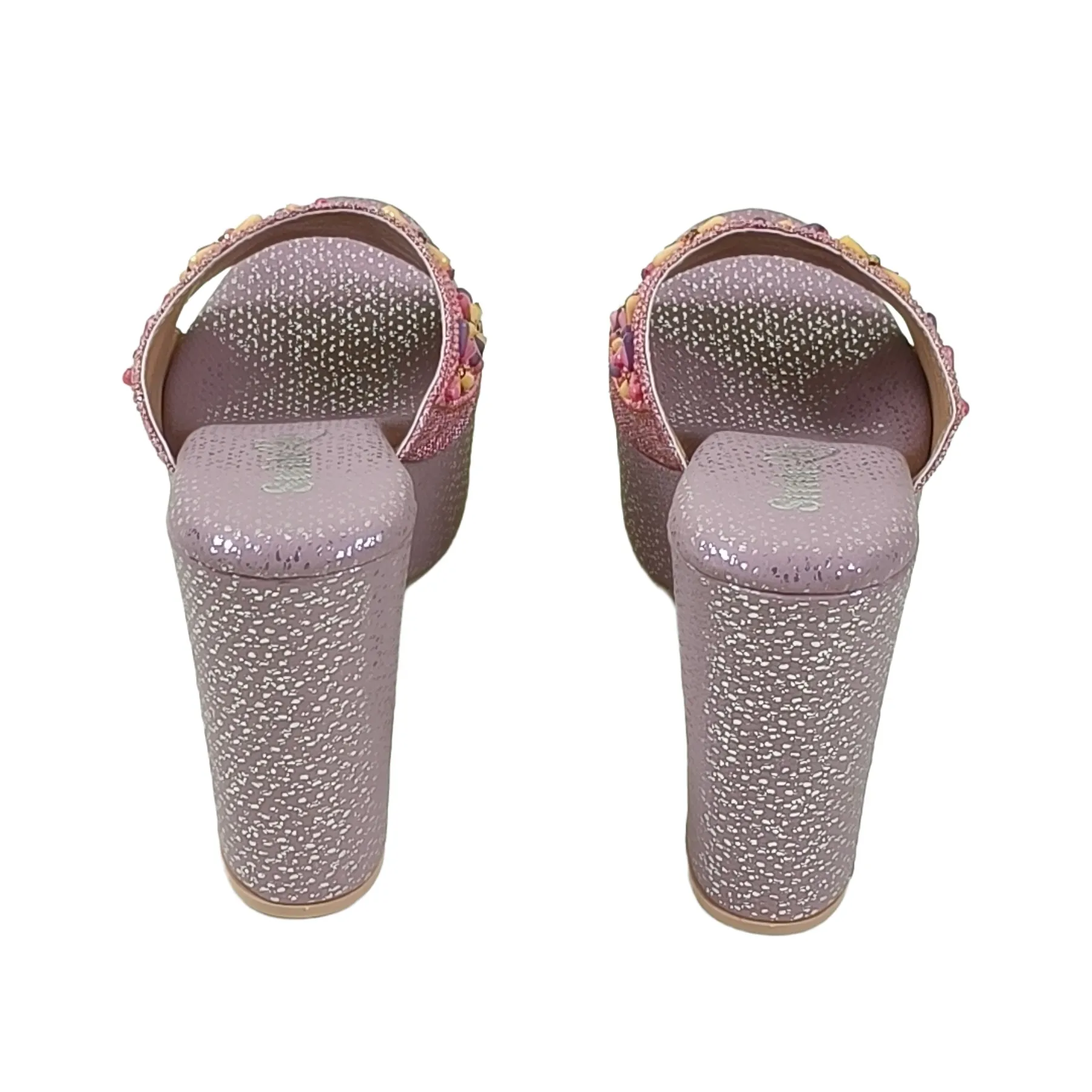 StrideLux Flora-Bead Metallic Platform Mules - Image 3