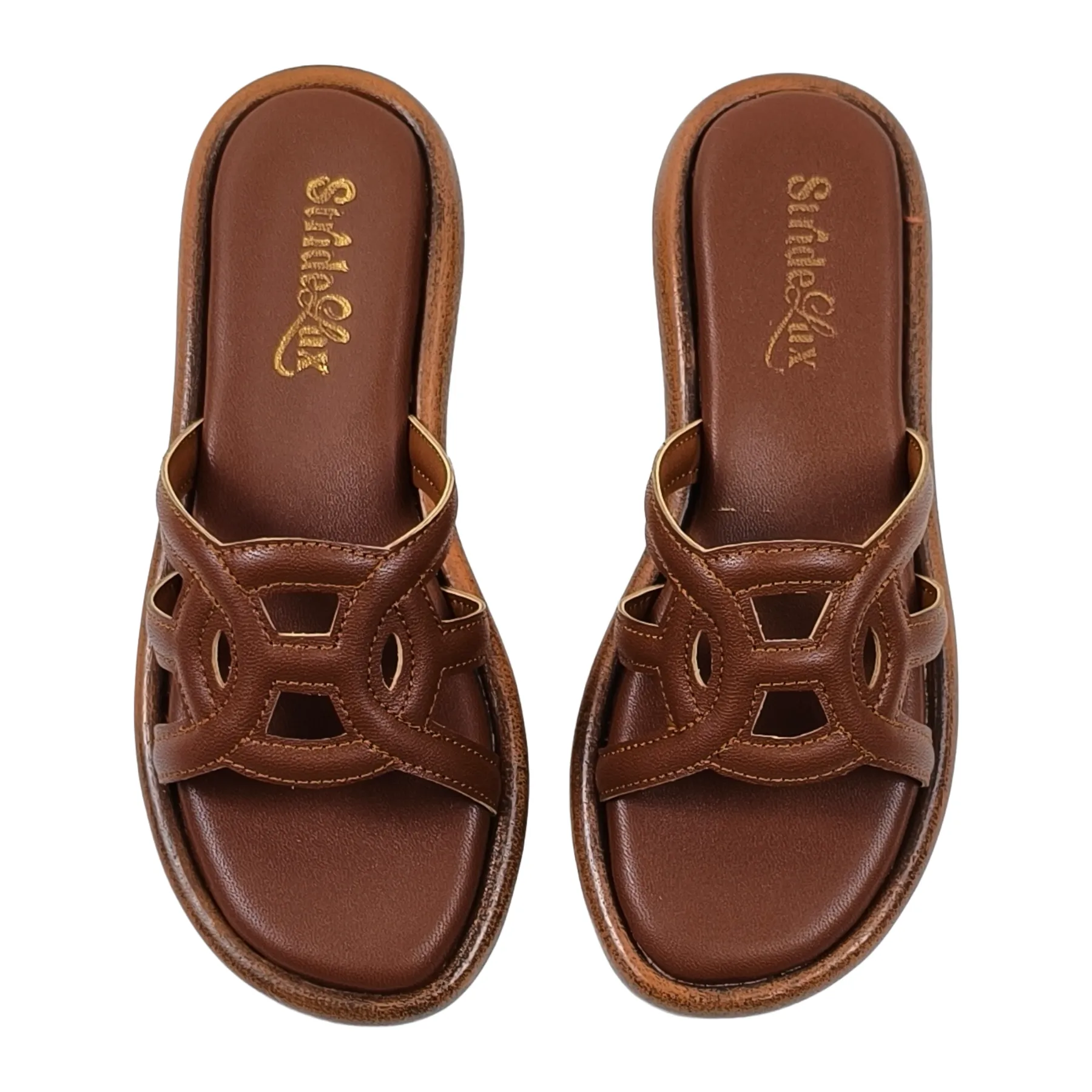 StrideLux ARVIA Women’s Brown Comfort Slip-On Sandals