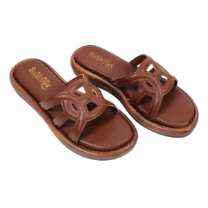 StrideLux ARVIA Women’s Brown Comfort Slip-On Sandals