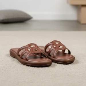 StrideLux ARVIA Women’s Brown Comfort Slip-On Sandals