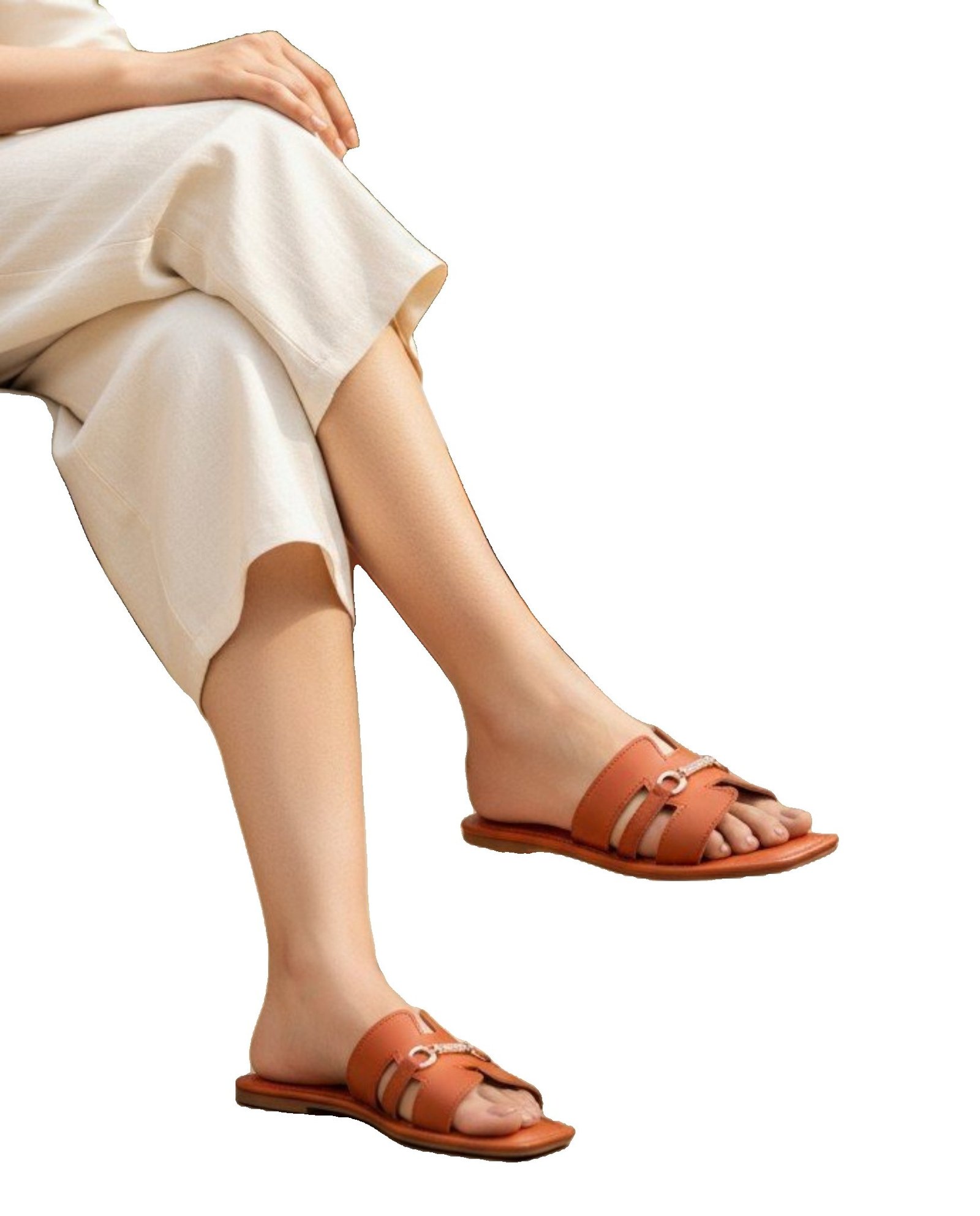 elina H-Cut Flat Slides – Tan Brown - Image 12